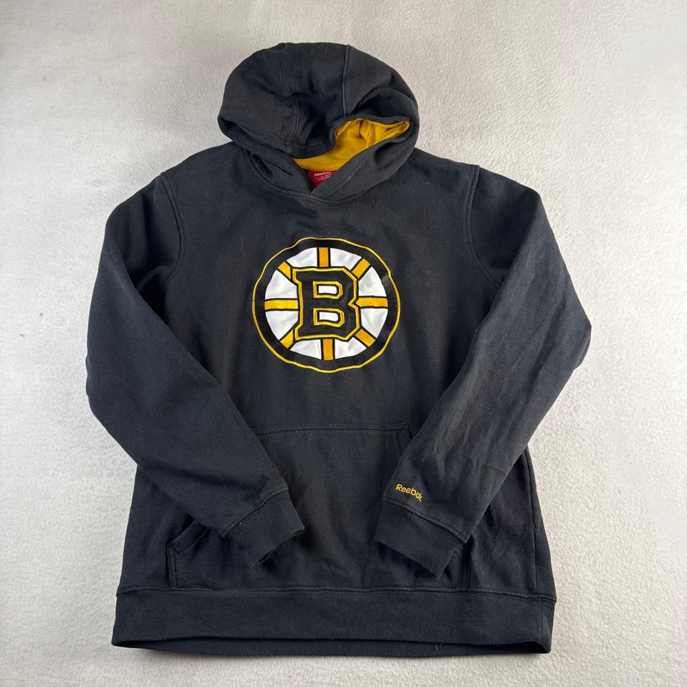 Reebok Face Off Collection Boston Bruins NHL Hoodie Black Yellow Youth XL 18